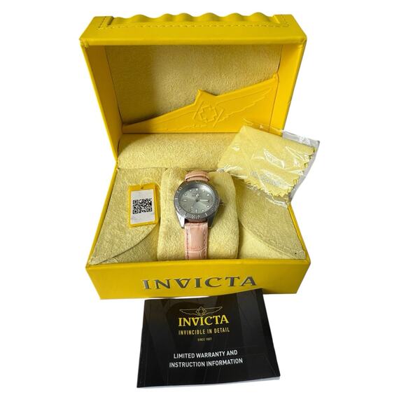 Invicta Accessories - Invicta Pro Diver 17093 Women’s Watch- Stainless Steel Case- Pink Leather Strap
